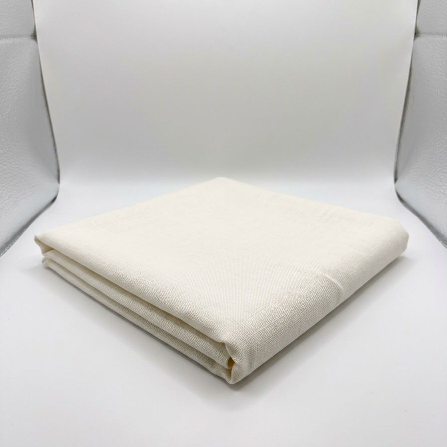 White Poly-Linen Blend Fabric - Vératex Fabrics