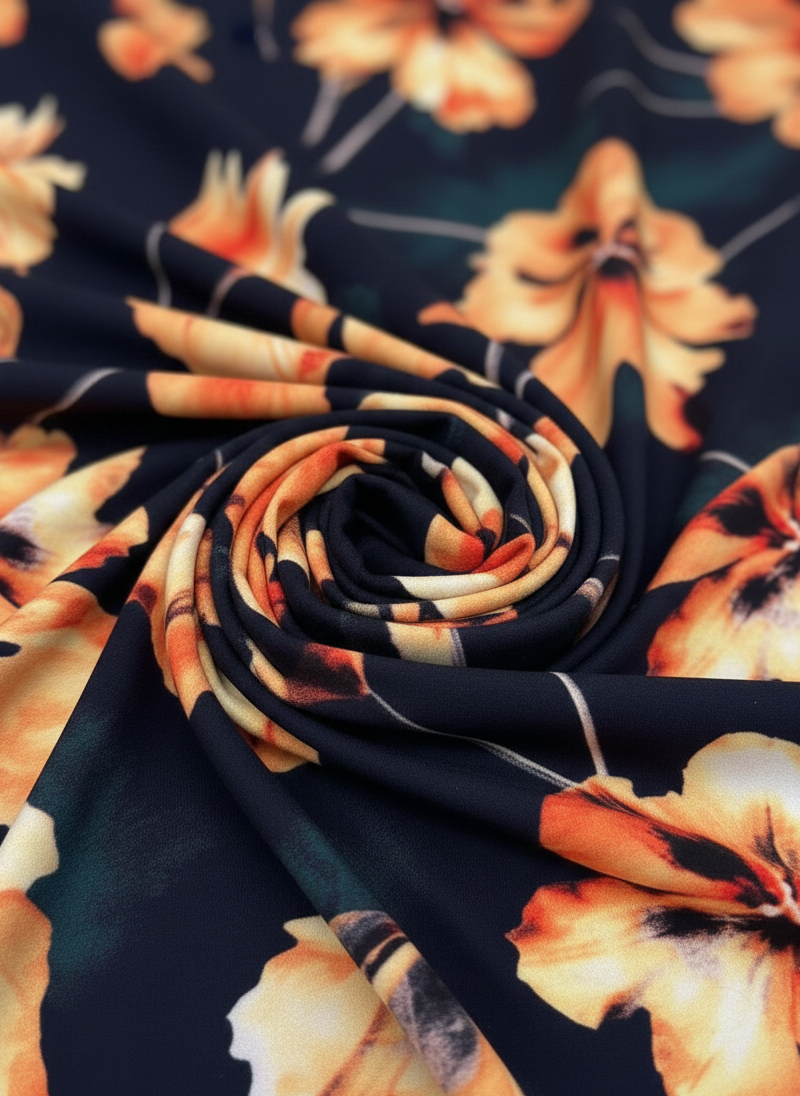 Autumn Bloom Floral ITY Fabric – Sold by the Metre - Vératex Fabrics