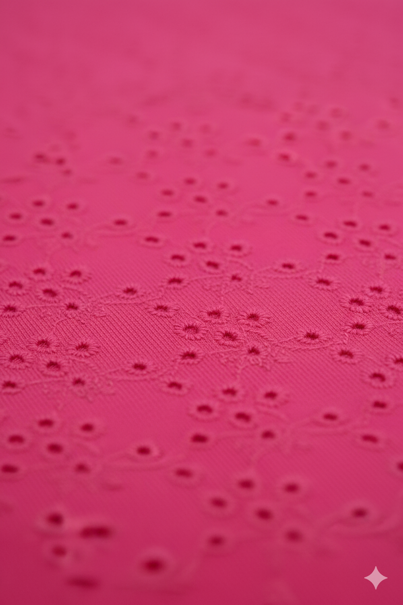 Hot Pink Broderie Anglaise Fabric – Sold by the Metre - Vératex Fabrics