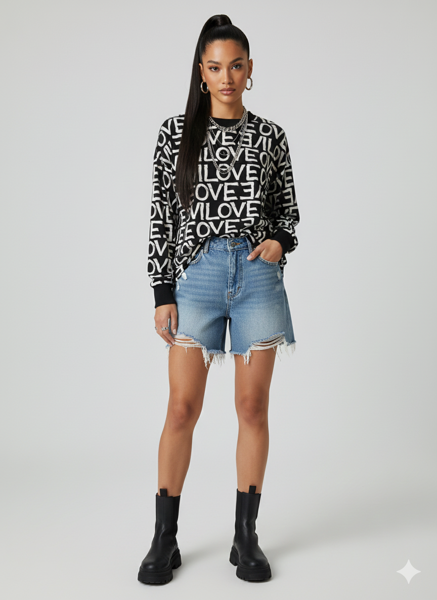 LOVE Print Viscose Jersey – Sold by the Metre - Vératex Fabrics