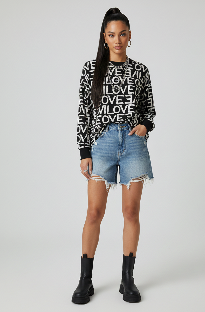 LOVE Print Viscose Jersey – Sold by the Metre - Vératex Fabrics