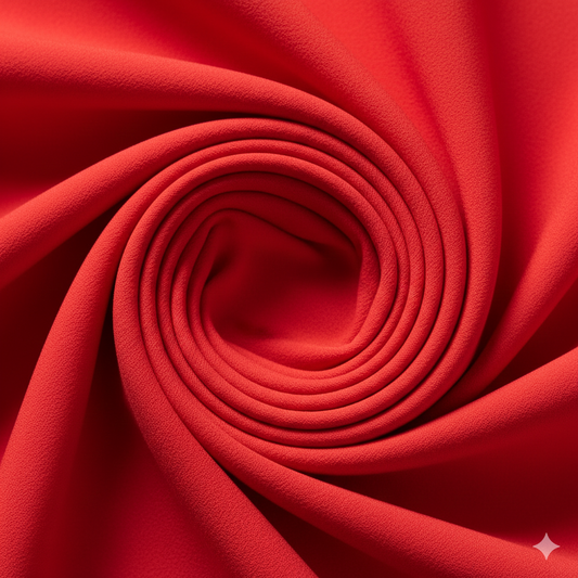 Red Scuba Crepe Fabric – Stretch Double Knit – Sold by the Metre - Vératex Fabrics