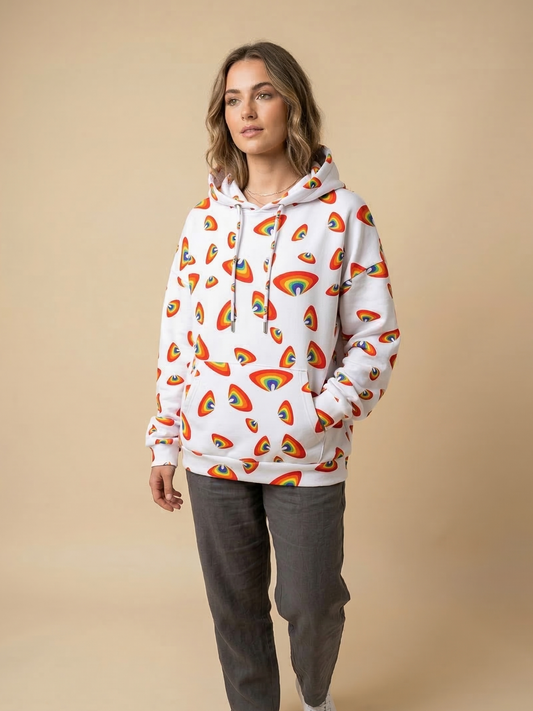 Retro Rainbow Loopback Jersey Fabric – Sold by the Metre