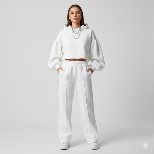 White Sweatshirt Fleece Fabric – Sold by the Metre - Vératex Fabrics