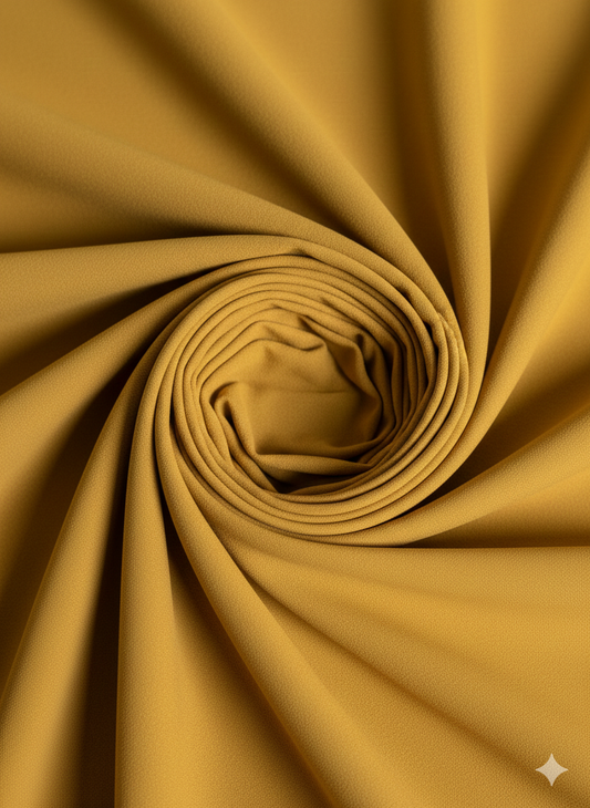 Mustard Scuba Crepe Fabric – Stretch Double Knit – Sold by the Metre - Vératex Fabrics