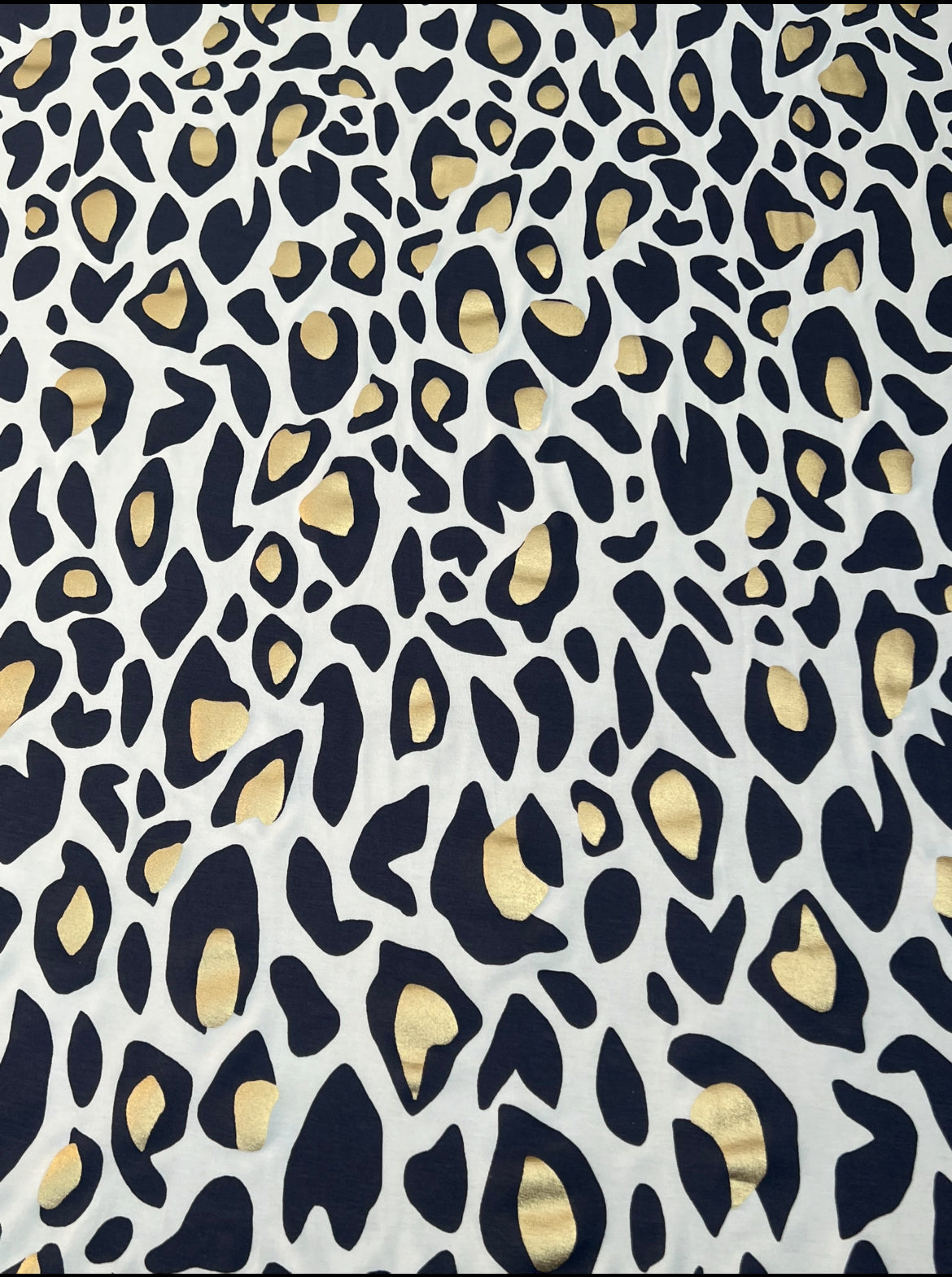 Gold Foil Leopard Print Viscose Jersey Fabric – Sold by the Metre - Vératex Fabrics