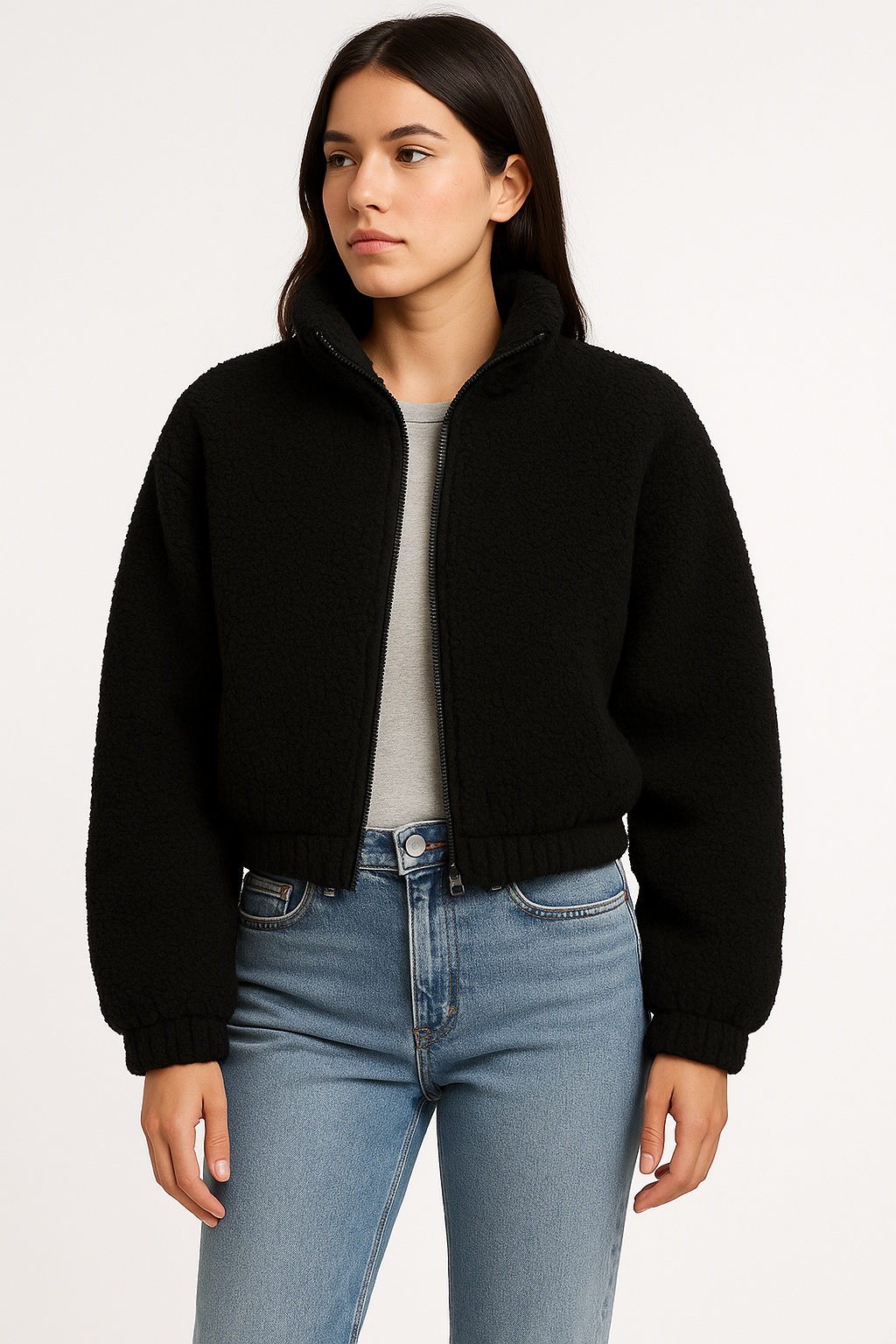 Black Sherpa Fleece Fabric – Sold by the Metre - Vératex Fabrics