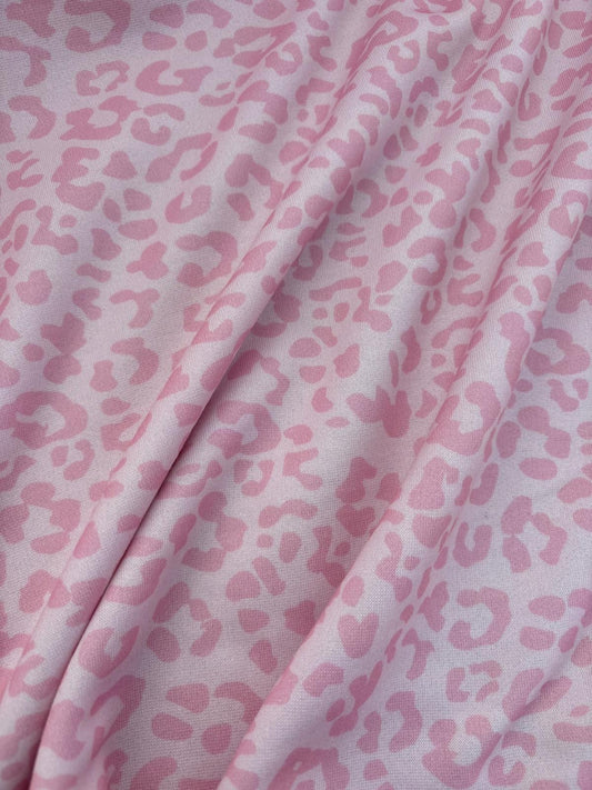 Pink Tonal Leopard Loopback Sweatshirt Fabric – Sold by the Metre - Vératex Fabrics