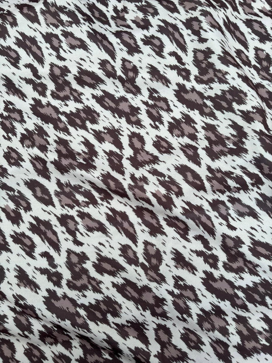 Mocha Drift Leopard Loopback Sweatshirt Fabric – Sold by the Metre - Vératex Fabrics