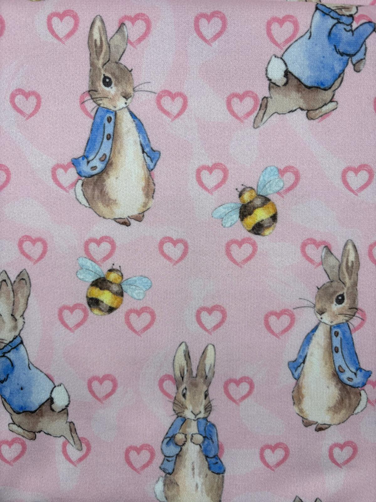 Bunny & Bee Heart Loopback Jersey Fabric – Sold by the Metre - Vératex Fabrics