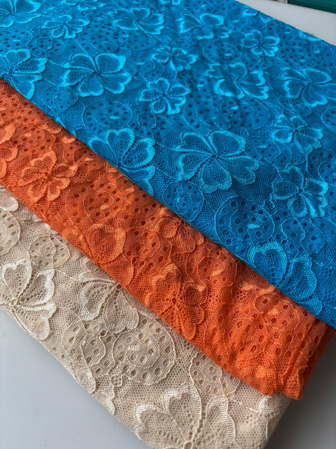 Stone Floral Stretch Lace Fabric