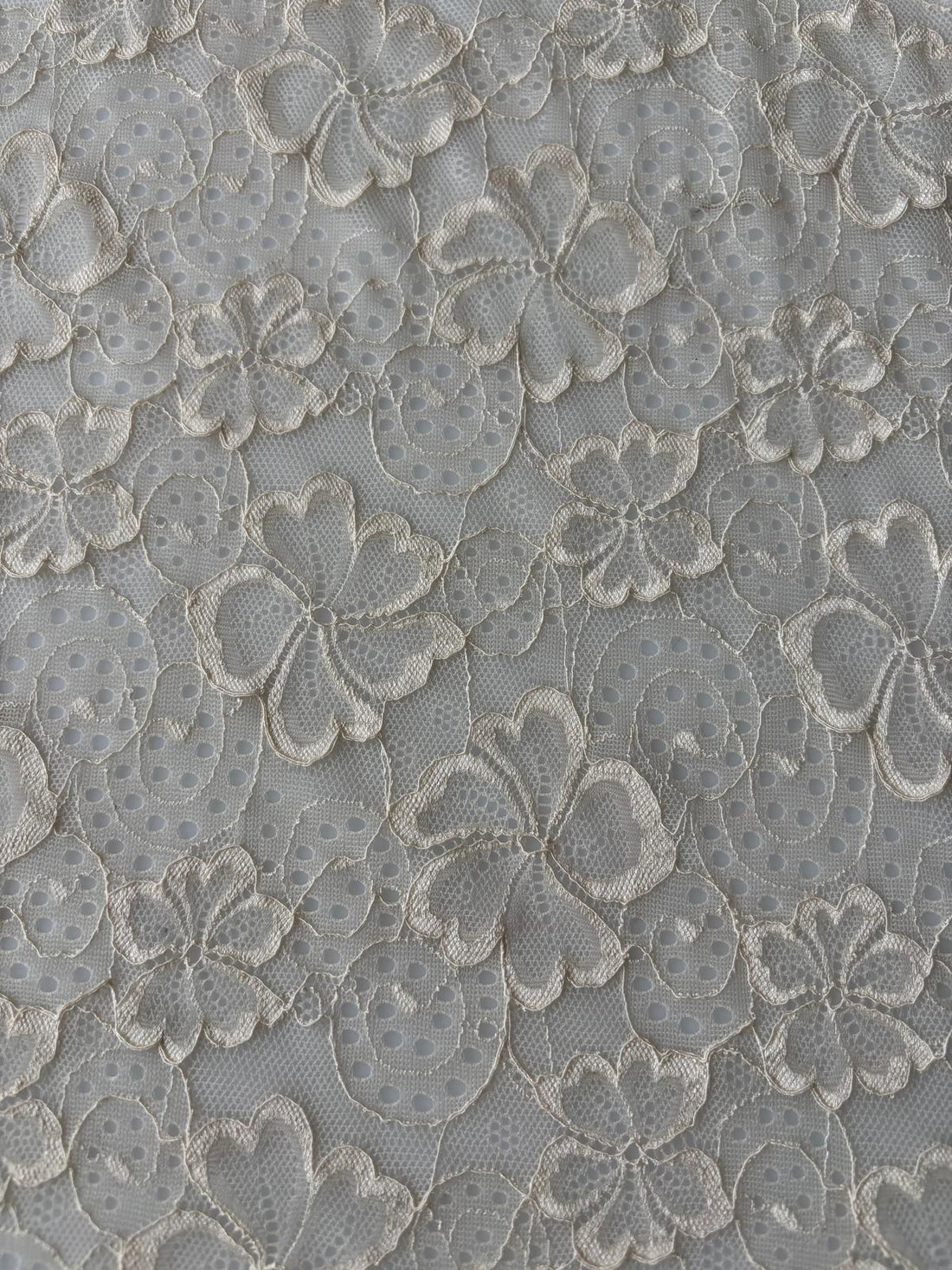 Stone Floral Stretch Lace Fabric