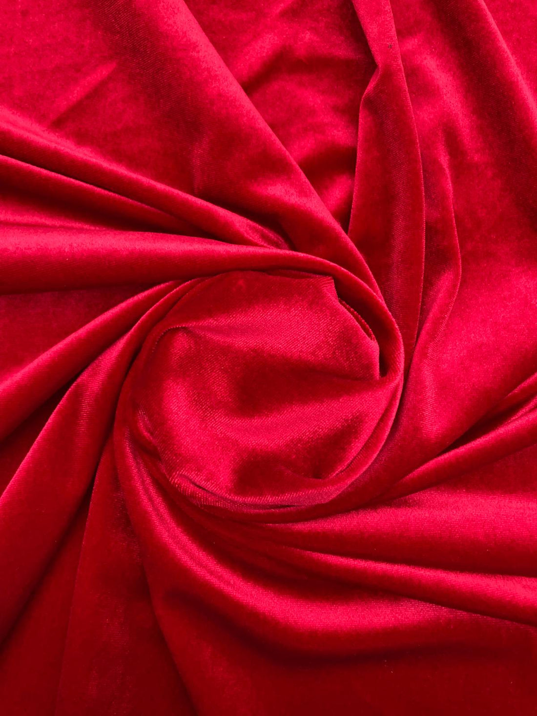 Red Stretch Velvet Fabric