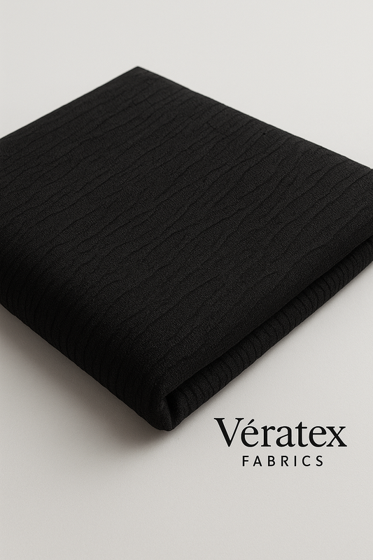 Black Tree Bark Textured Jacquard – Sold by the Metre - Vératex Fabrics