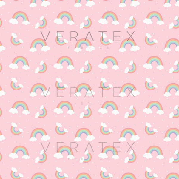 Pink Pastel Rainbow Seamless Pattern