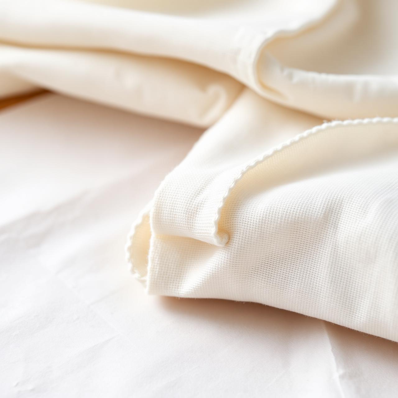 Close-up of ivory linen weave