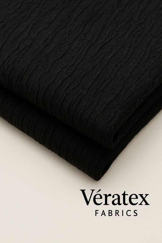 Black Tree Bark Textured Jacquard – Sold by the Metre - Vératex Fabrics