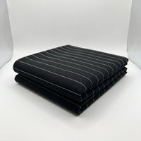 Black Pinstripe Ponte Roma Fabric - Vératex Fabrics