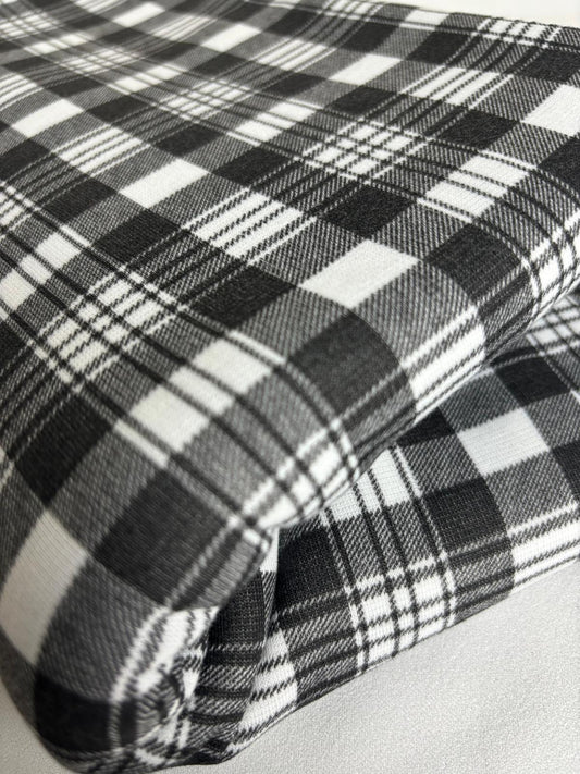 Black & White Check Ponte Roma Fabric – Sold by the Metre - Vératex Fabrics