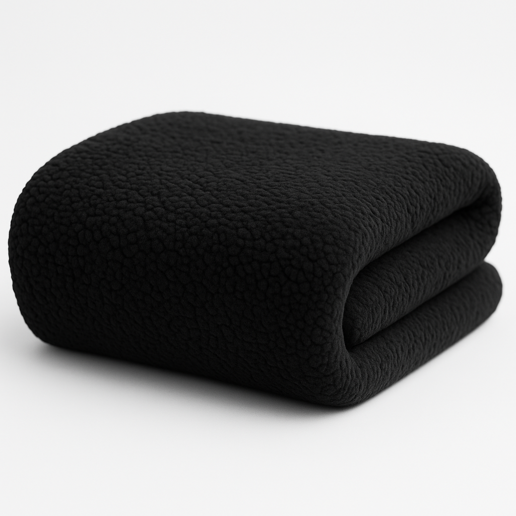 Black Sherpa Fleece Fabric – Sold by the Metre - Vératex Fabrics