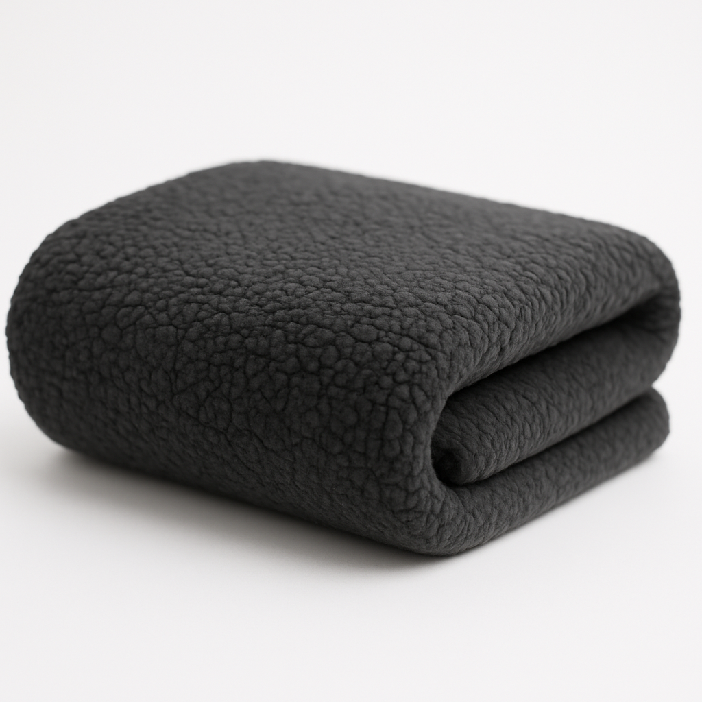 Charcoal Grey Sherpa Fleece Fabric – Sold by the Metre - Vératex Fabrics