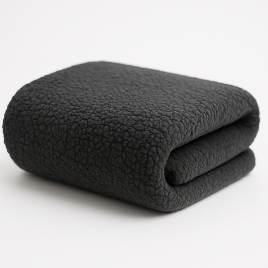 Charcoal Grey Sherpa Fleece Fabric – Sold by the Metre - Vératex Fabrics
