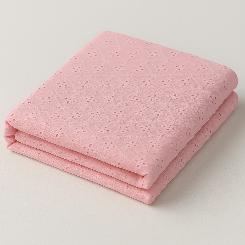 Baby Pink Broderie Anglaise Fabric – Sold by the metre - Vératex Fabrics