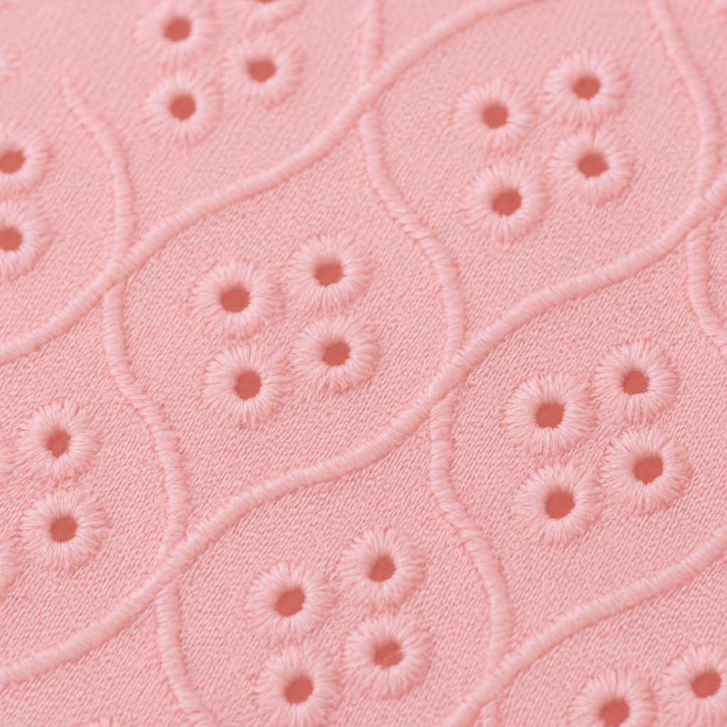 Baby Pink Broderie Anglaise Fabric – Sold by the metre - Vératex Fabrics
