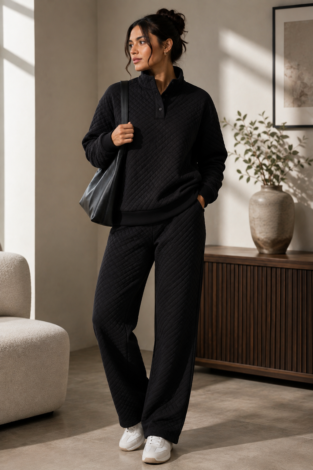 Black Quilted Fabric