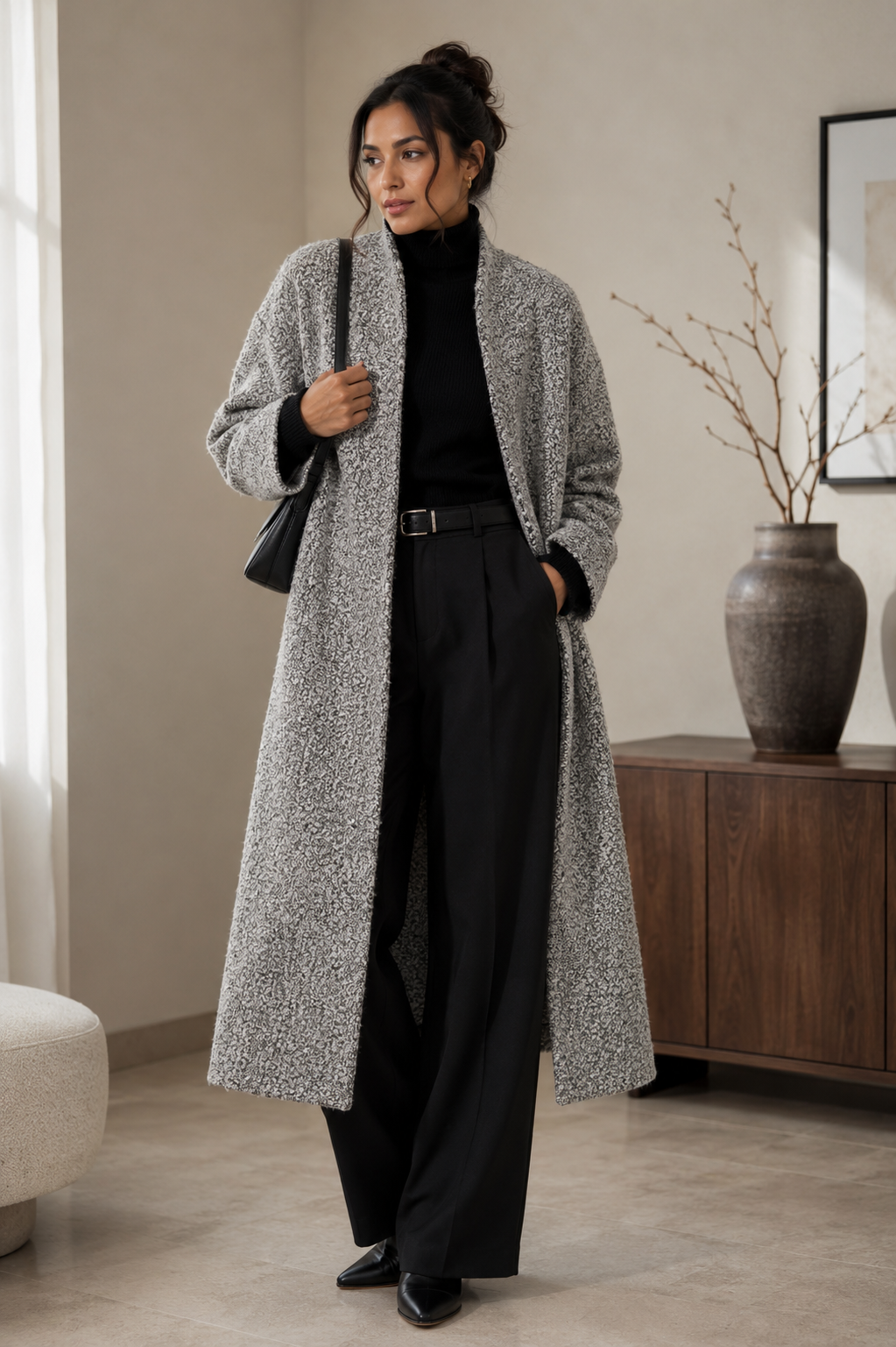 Silver Grey Boucle Fabric