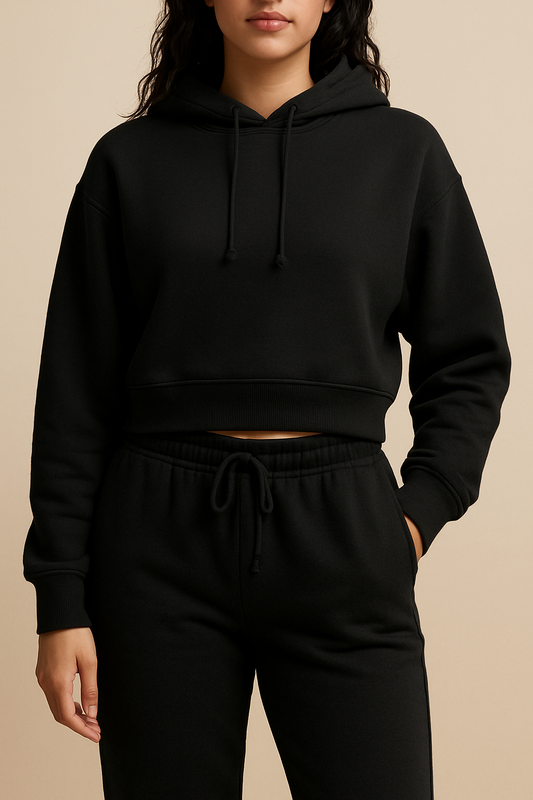 Black Sweatshirt Fleece Fabric – Sold by the Metre