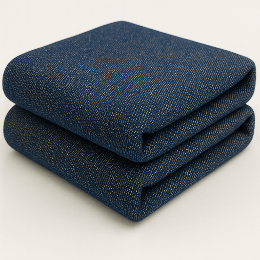 Blue Lurex Denim Fabric (Non-Stretch) – Sold by the Metre