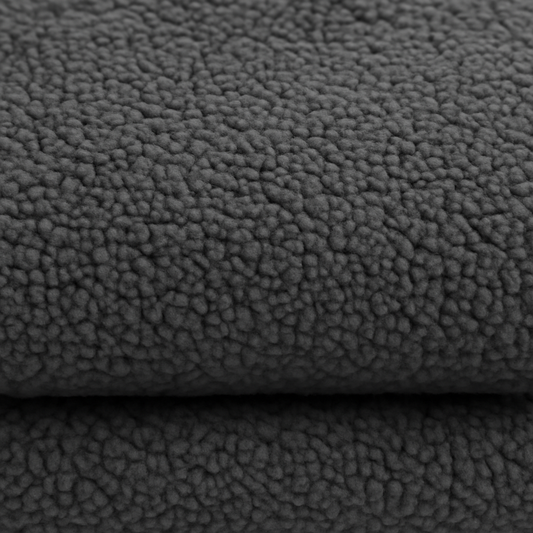Charcoal Grey Sherpa Fleece Fabric – Sold by the Metre - Vératex Fabrics