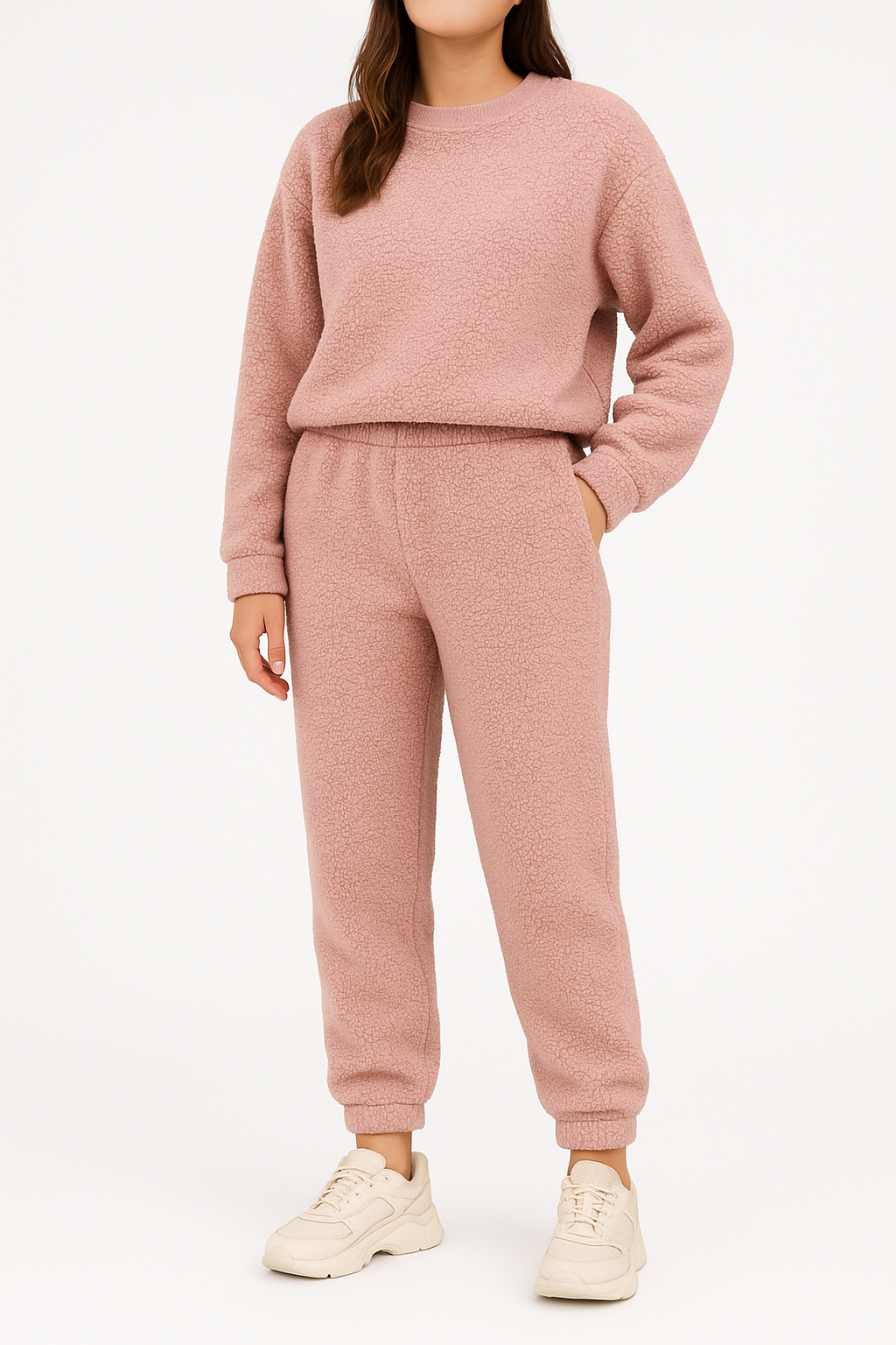 Dusty Pink Sherpa Fleece Fabric – Sold by the Metre - Vératex Fabrics