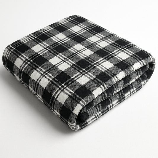 Black & White Check Ponte Roma Fabric – Sold by the Metre - Vératex Fabrics