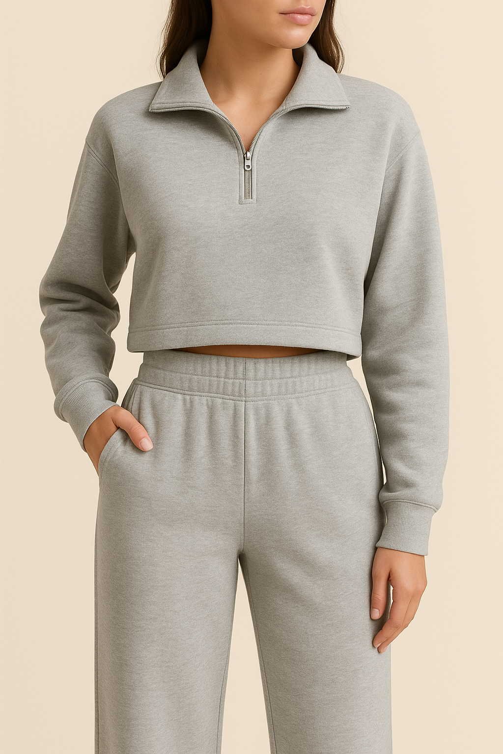 Grey 100% Cotton Fleece Fabric – Sold by the Metre