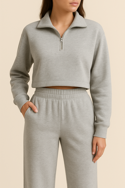 Grey 100% Cotton Fleece Fabric – Sold by the Metre