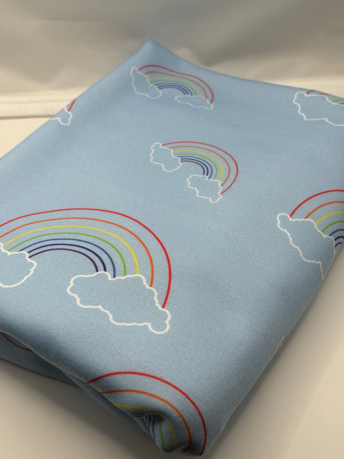 Rainbow Clouds Loopback Sweatshirt Jersey Fabric – Sold by the Metre - Vératex Fabrics
