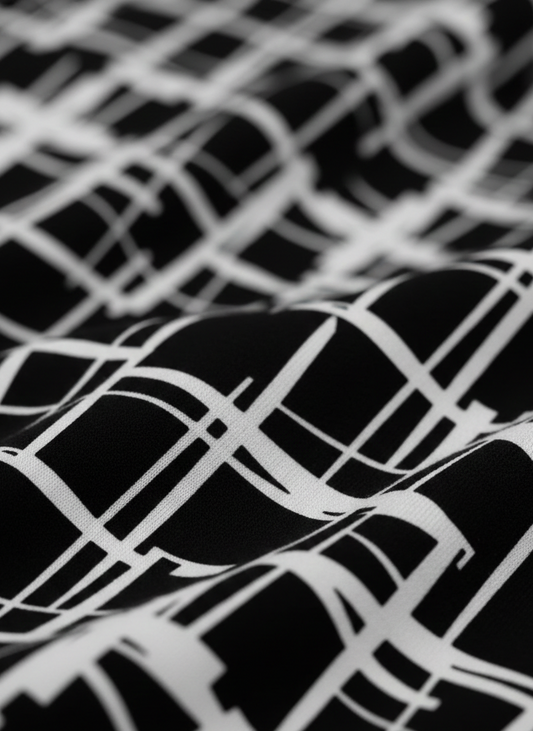 Abstract Grid ITY Fabric – Sold by the Metre