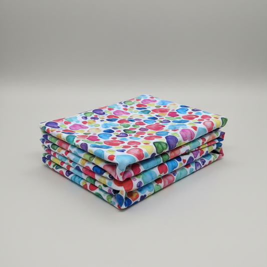 Multicolour Heart Loopback Sweatshirt Fabric – Sold by the Metre - Vératex Fabrics