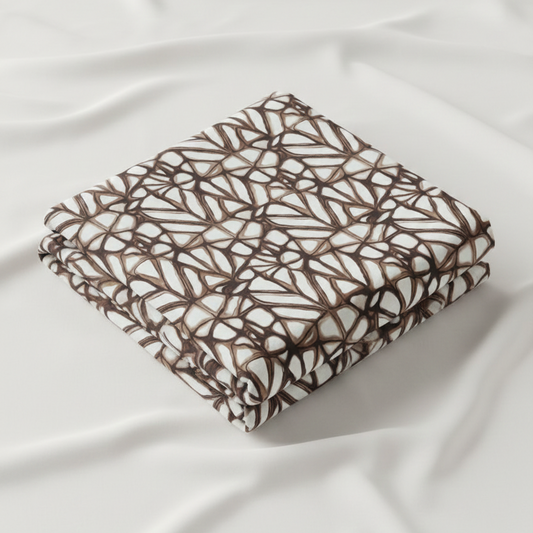 Mocha Abstract Print French Terry – Sold by the Metre