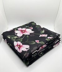 Black Floral Print Chiffon Fabric - Vératex Fabrics