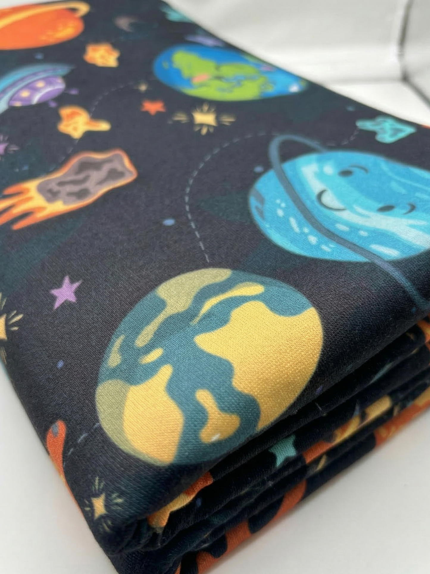Space Planets Loopback Jersey Fabric – Sold by the Metre - Vératex Fabrics