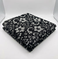 Silver Floral Lace Fabric