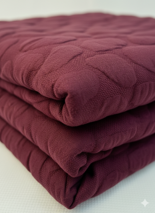 Burgundy Quilted Jacquard Fabric – Sold by the Metre - Vératex Fabrics