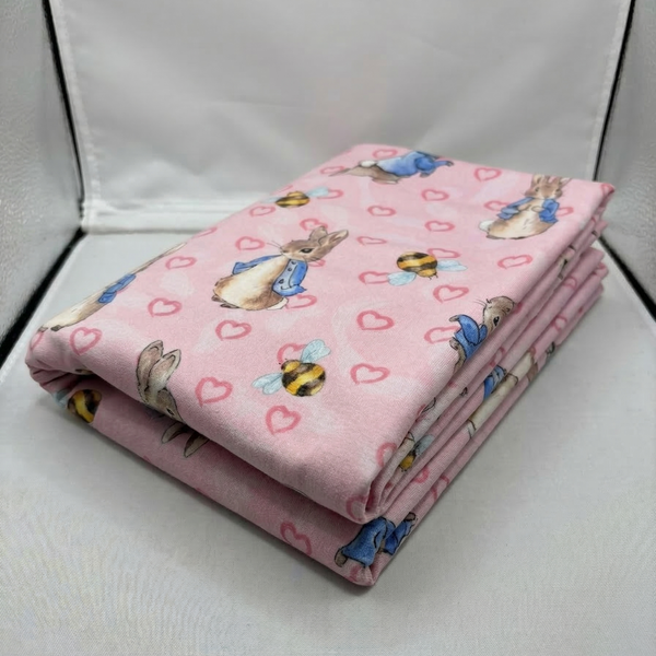 Bunny & Bee Heart Loopback Jersey Fabric – Sold by the Metre - Vératex Fabrics