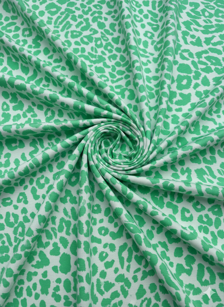 Mint Leopard Print Viscose Jersey – Sold by the Metre - Vératex Fabrics