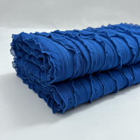 Royal Blue Tiered Ruffle Stretch Mesh Fabric - Vératex Fabrics