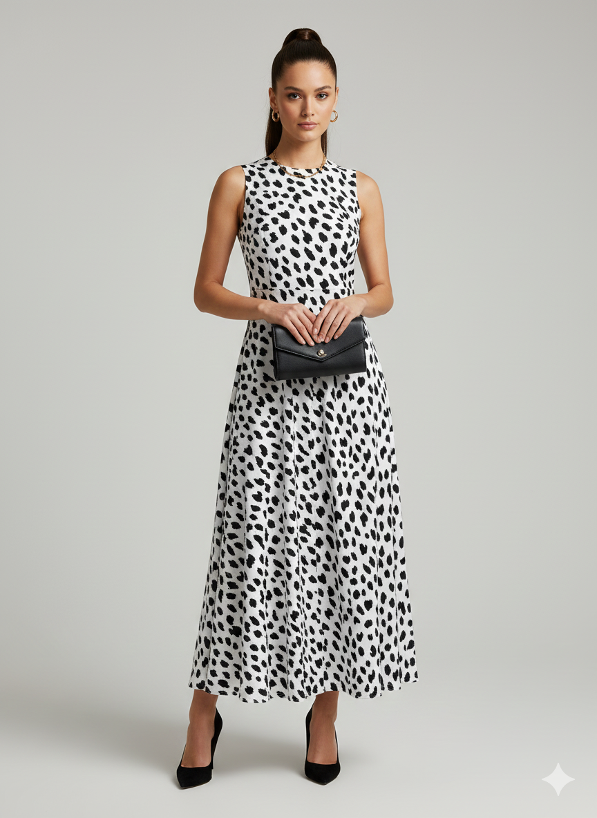 Black & White Leopard ITY Fabric – Stretch Knit – Sold by the Metre - Vératex Fabrics