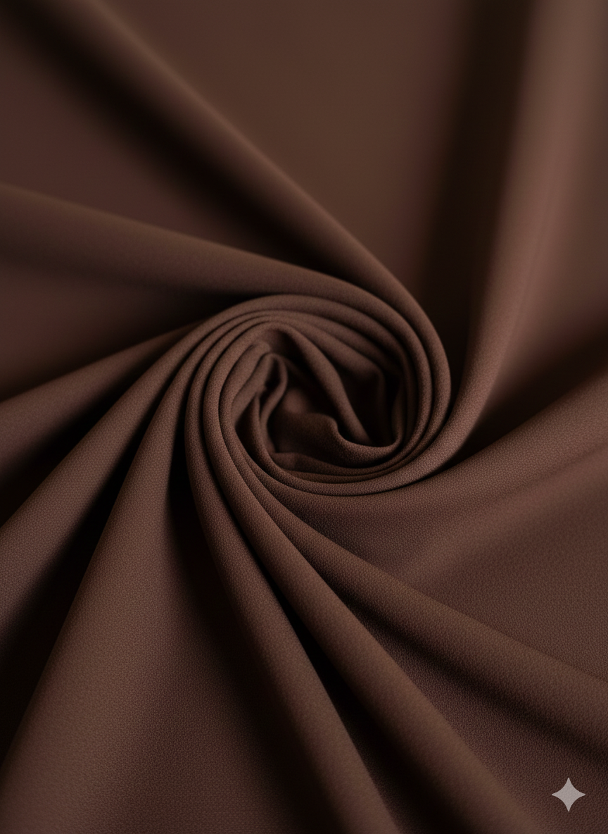 Brown Scuba Crepe Fabric – Stretch Double Knit – Sold by the Metre - Vératex Fabrics